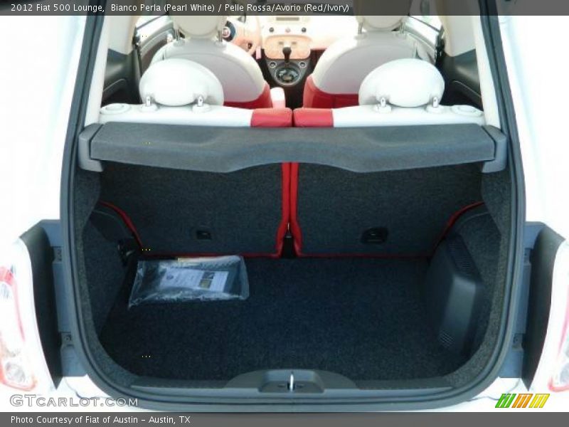 Bianco Perla (Pearl White) / Pelle Rossa/Avorio (Red/Ivory) 2012 Fiat 500 Lounge