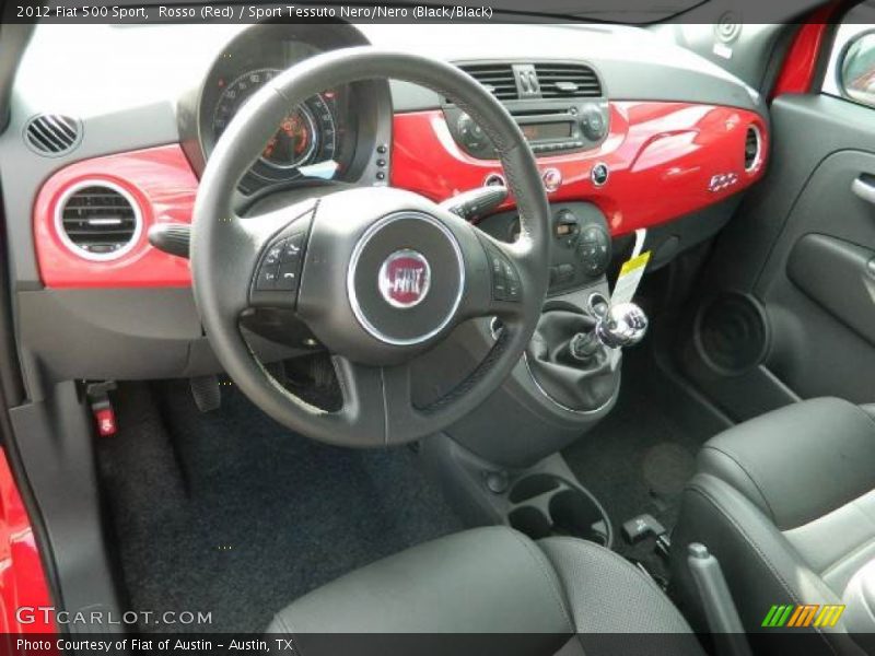 Rosso (Red) / Sport Tessuto Nero/Nero (Black/Black) 2012 Fiat 500 Sport