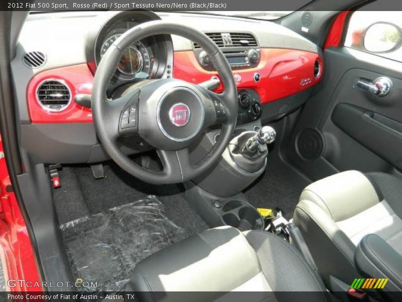 Rosso (Red) / Sport Tessuto Nero/Nero (Black/Black) 2012 Fiat 500 Sport