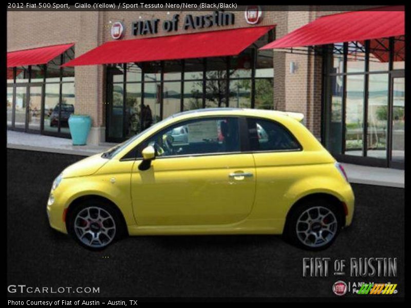Giallo (Yellow) / Sport Tessuto Nero/Nero (Black/Black) 2012 Fiat 500 Sport