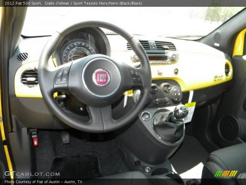 Giallo (Yellow) / Sport Tessuto Nero/Nero (Black/Black) 2012 Fiat 500 Sport