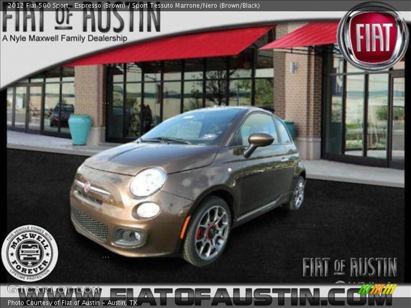 Espresso (Brown) / Sport Tessuto Marrone/Nero (Brown/Black) 2012 Fiat 500 Sport