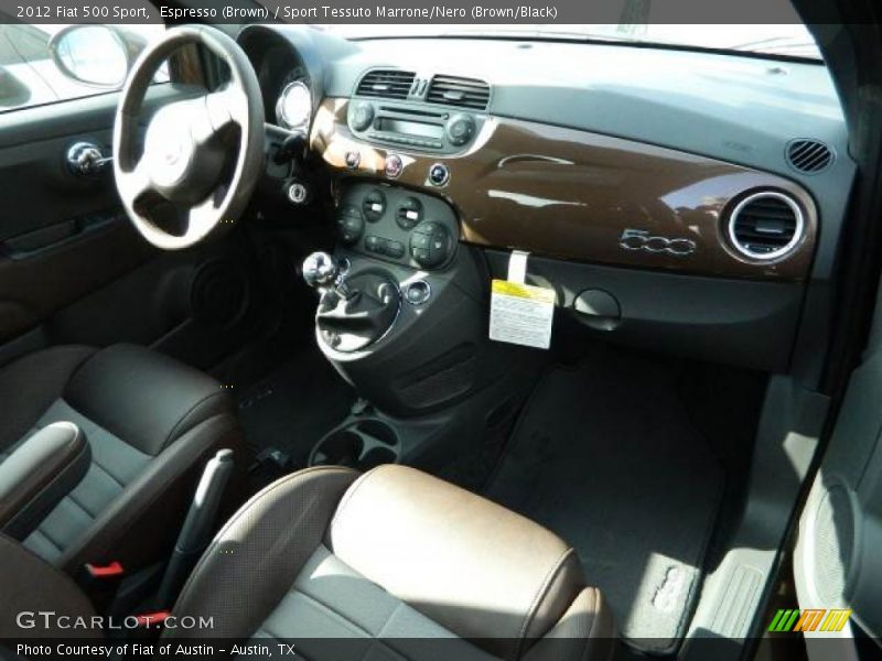 Espresso (Brown) / Sport Tessuto Marrone/Nero (Brown/Black) 2012 Fiat 500 Sport