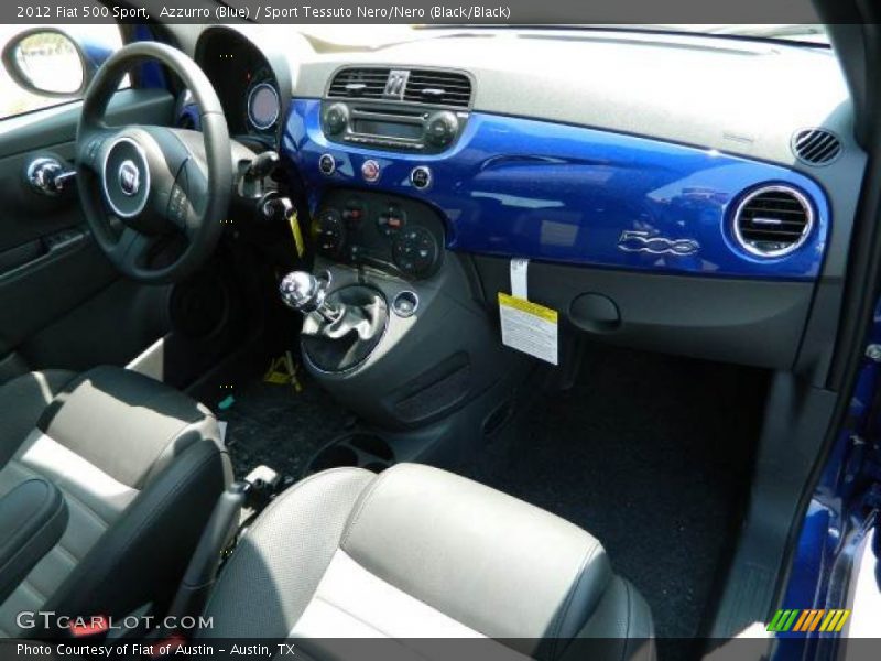 Azzurro (Blue) / Sport Tessuto Nero/Nero (Black/Black) 2012 Fiat 500 Sport