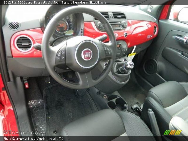 Rosso (Red) / Sport Tessuto Nero/Nero (Black/Black) 2012 Fiat 500 Sport