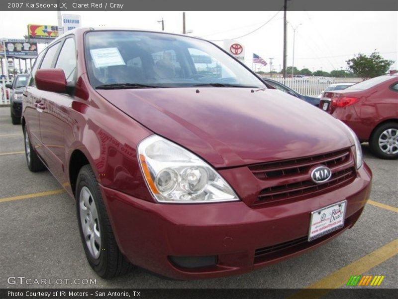 Claret Red / Gray 2007 Kia Sedona LX