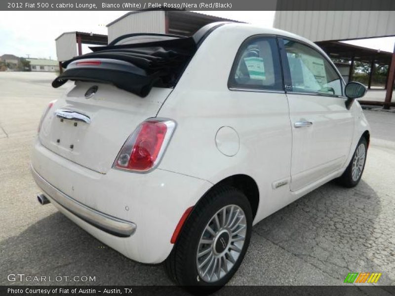 Bianco (White) / Pelle Rosso/Nera (Red/Black) 2012 Fiat 500 c cabrio Lounge