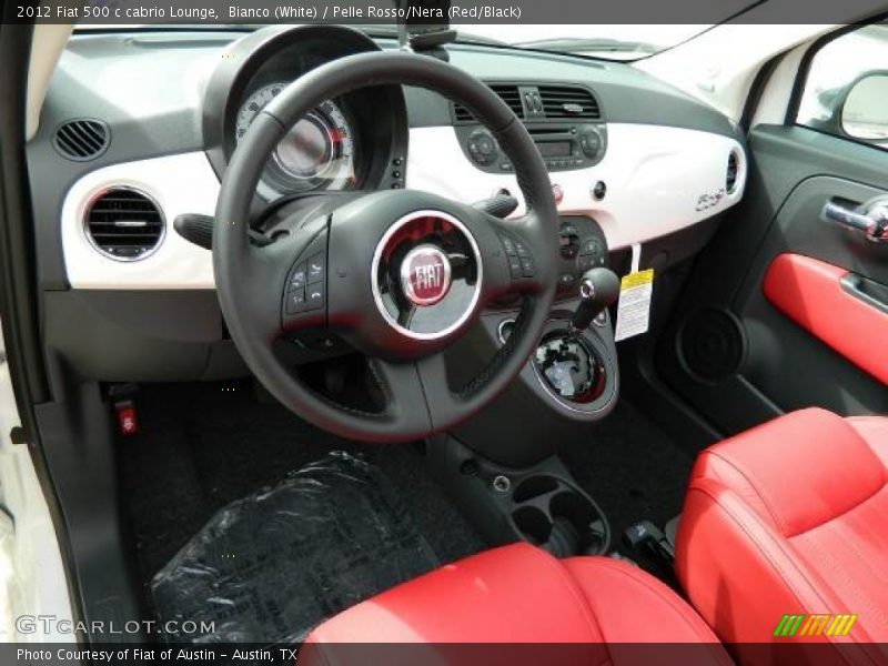 Pelle Rosso/Nera (Red/Black) Interior - 2012 500 c cabrio Lounge 