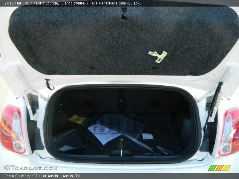 Bianco (White) / Pelle Nera/Nera (Black/Black) 2012 Fiat 500 c cabrio Lounge