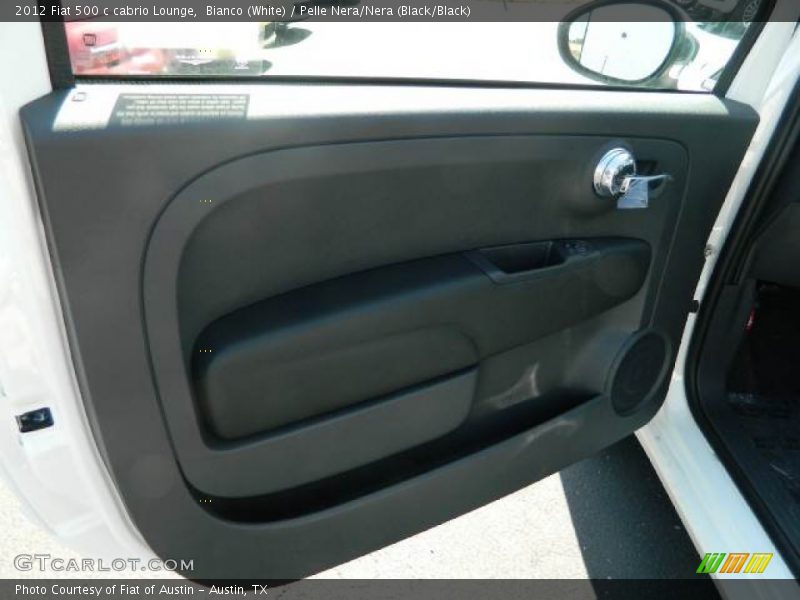 Bianco (White) / Pelle Nera/Nera (Black/Black) 2012 Fiat 500 c cabrio Lounge
