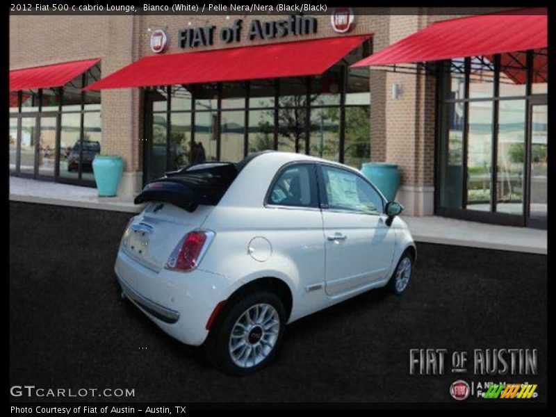 Bianco (White) / Pelle Nera/Nera (Black/Black) 2012 Fiat 500 c cabrio Lounge