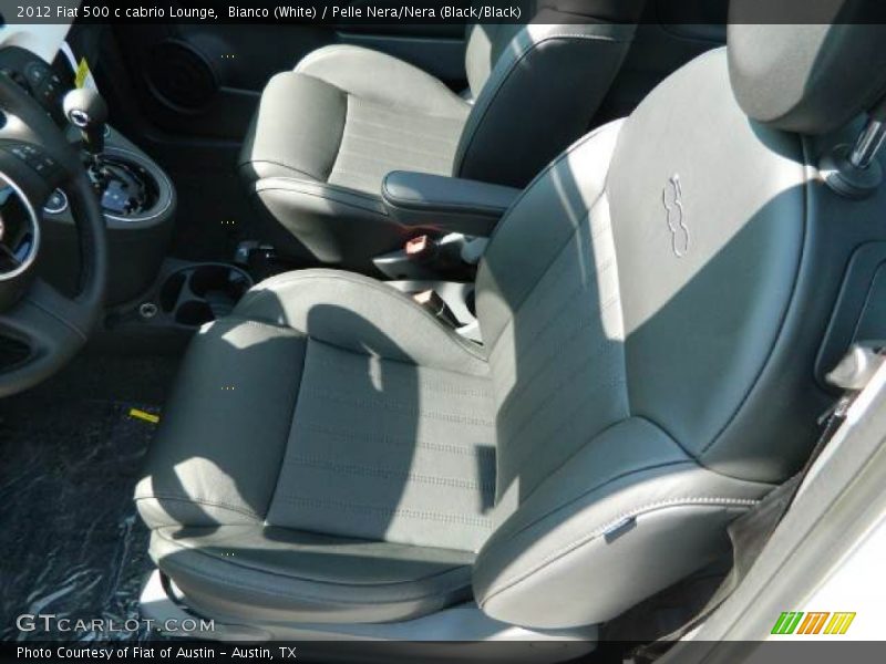 Bianco (White) / Pelle Nera/Nera (Black/Black) 2012 Fiat 500 c cabrio Lounge