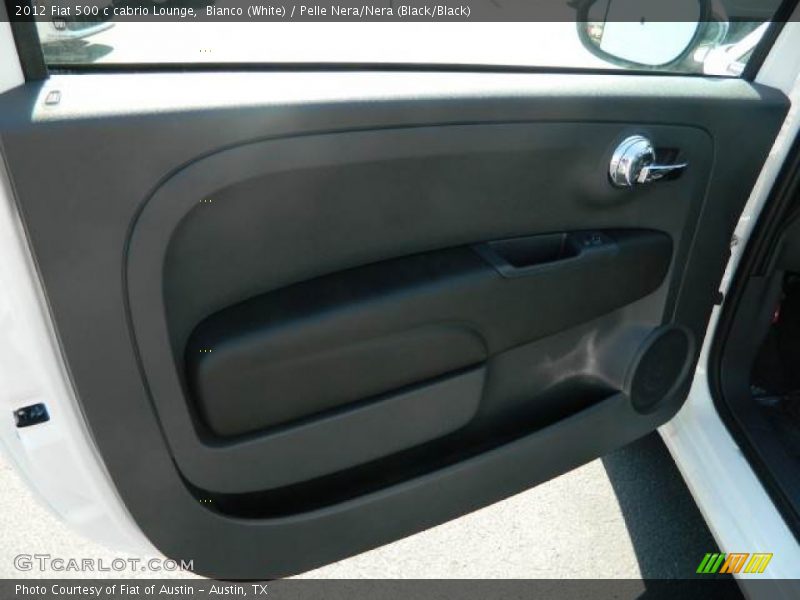 Bianco (White) / Pelle Nera/Nera (Black/Black) 2012 Fiat 500 c cabrio Lounge