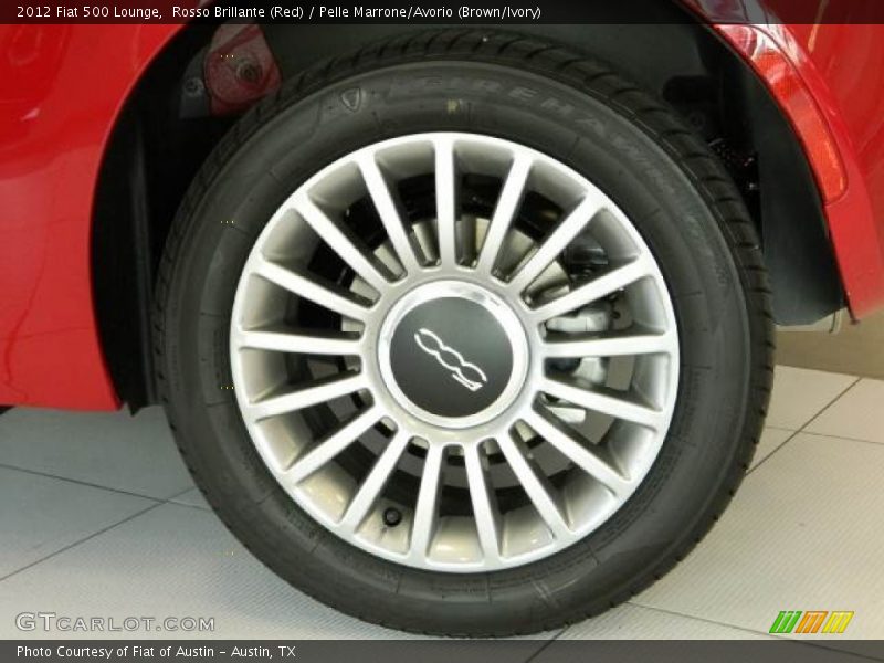 Rosso Brillante (Red) / Pelle Marrone/Avorio (Brown/Ivory) 2012 Fiat 500 Lounge