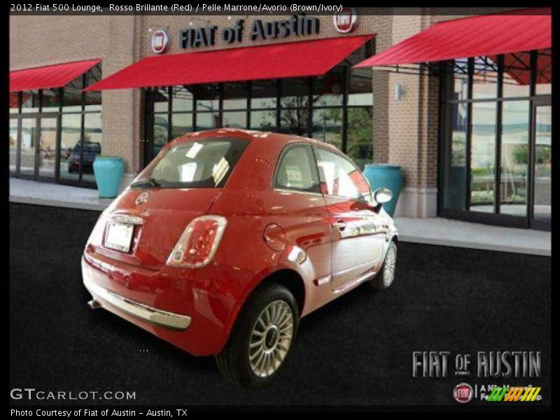 Rosso Brillante (Red) / Pelle Marrone/Avorio (Brown/Ivory) 2012 Fiat 500 Lounge