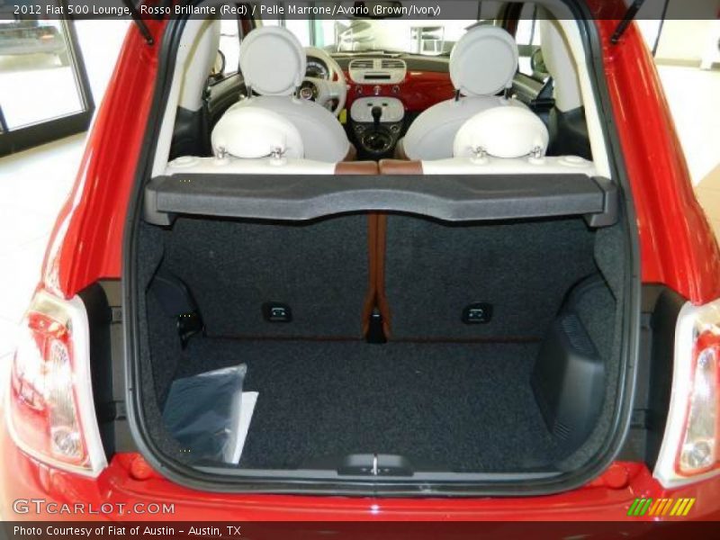 Rosso Brillante (Red) / Pelle Marrone/Avorio (Brown/Ivory) 2012 Fiat 500 Lounge