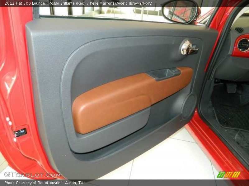Rosso Brillante (Red) / Pelle Marrone/Avorio (Brown/Ivory) 2012 Fiat 500 Lounge