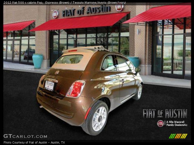 Espresso (Brown) / Tessuto Marrone/Avorio (Brown/Ivory) 2012 Fiat 500 c cabrio Pop