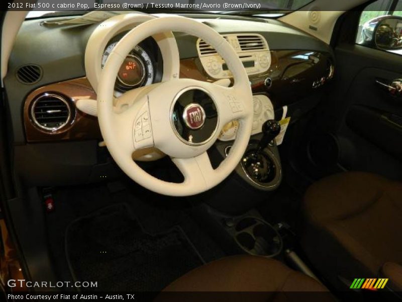 Espresso (Brown) / Tessuto Marrone/Avorio (Brown/Ivory) 2012 Fiat 500 c cabrio Pop