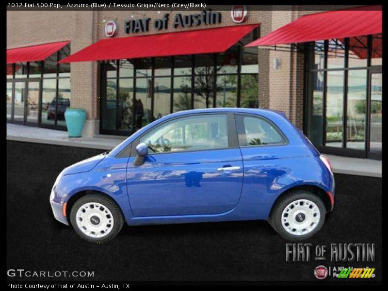 Azzurro (Blue) / Tessuto Grigio/Nero (Grey/Black) 2012 Fiat 500 Pop