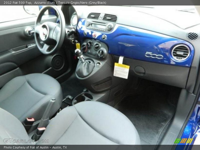 Azzurro (Blue) / Tessuto Grigio/Nero (Grey/Black) 2012 Fiat 500 Pop