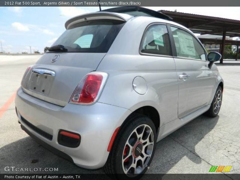 Argento (Silver) / Sport Tessuto Nero/Nero (Black/Black) 2012 Fiat 500 Sport