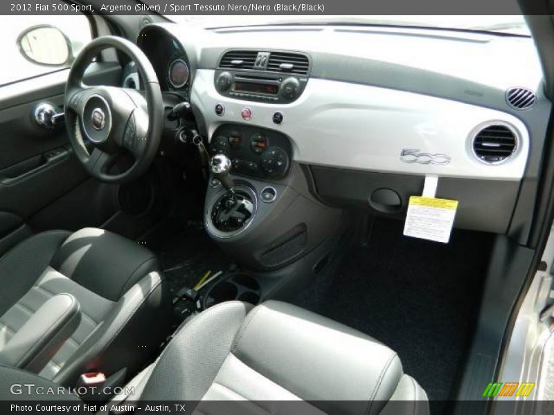 Argento (Silver) / Sport Tessuto Nero/Nero (Black/Black) 2012 Fiat 500 Sport