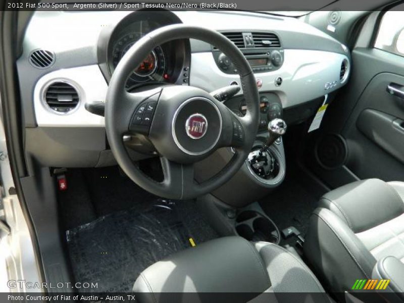 Argento (Silver) / Sport Tessuto Nero/Nero (Black/Black) 2012 Fiat 500 Sport