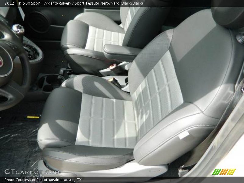 Argento (Silver) / Sport Tessuto Nero/Nero (Black/Black) 2012 Fiat 500 Sport