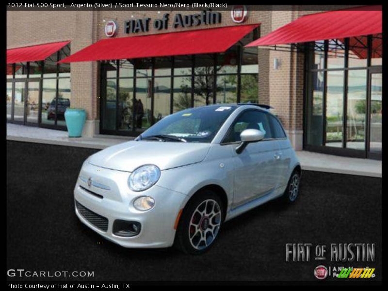 Argento (Silver) / Sport Tessuto Nero/Nero (Black/Black) 2012 Fiat 500 Sport