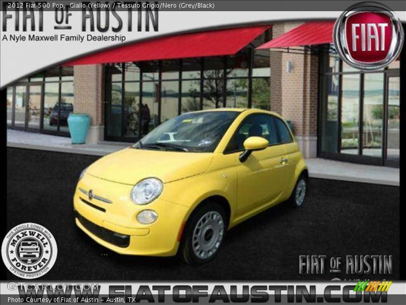 Giallo (Yellow) / Tessuto Grigio/Nero (Grey/Black) 2012 Fiat 500 Pop