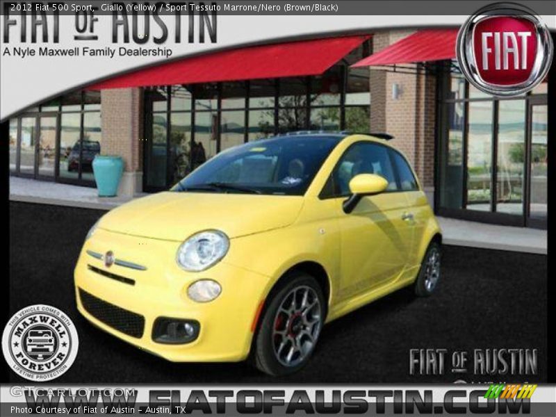 Giallo (Yellow) / Sport Tessuto Marrone/Nero (Brown/Black) 2012 Fiat 500 Sport