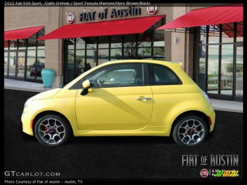 Giallo (Yellow) / Sport Tessuto Marrone/Nero (Brown/Black) 2012 Fiat 500 Sport