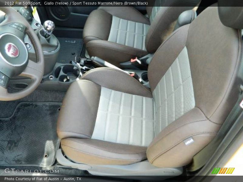 Giallo (Yellow) / Sport Tessuto Marrone/Nero (Brown/Black) 2012 Fiat 500 Sport