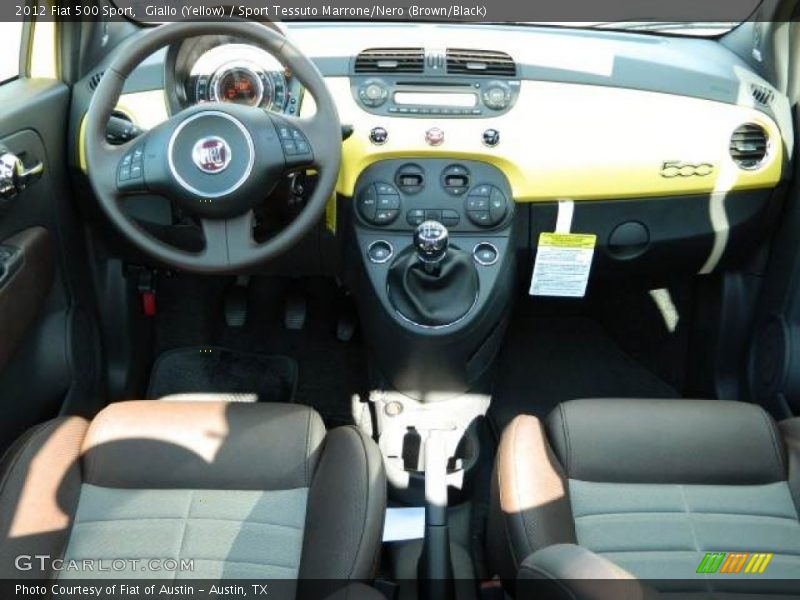 Giallo (Yellow) / Sport Tessuto Marrone/Nero (Brown/Black) 2012 Fiat 500 Sport