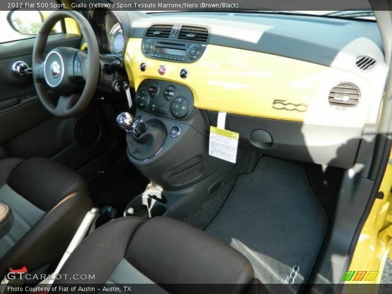 Giallo (Yellow) / Sport Tessuto Marrone/Nero (Brown/Black) 2012 Fiat 500 Sport