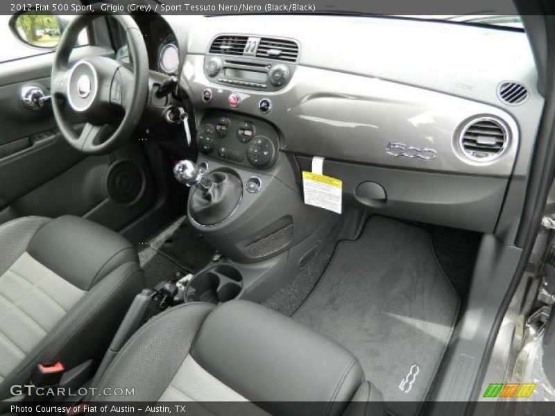 Grigio (Grey) / Sport Tessuto Nero/Nero (Black/Black) 2012 Fiat 500 Sport