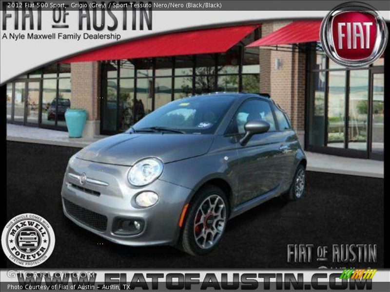 Grigio (Grey) / Sport Tessuto Nero/Nero (Black/Black) 2012 Fiat 500 Sport