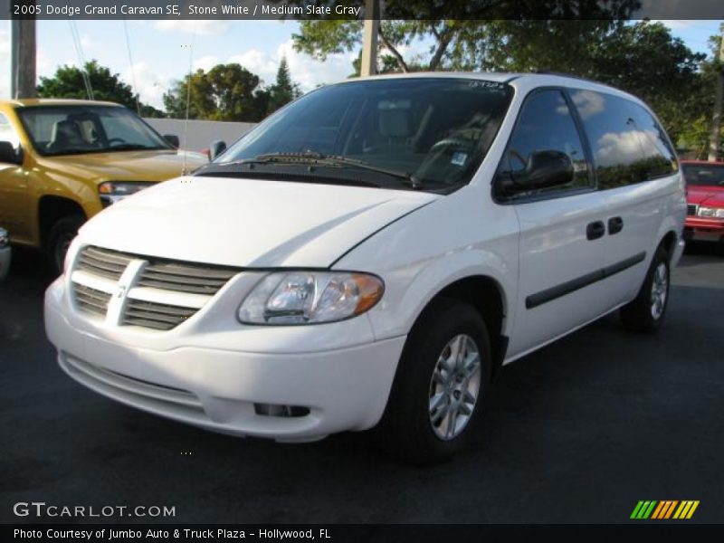 Stone White / Medium Slate Gray 2005 Dodge Grand Caravan SE