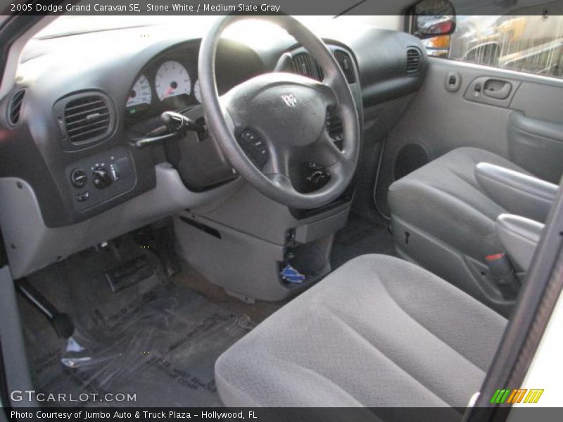Stone White / Medium Slate Gray 2005 Dodge Grand Caravan SE