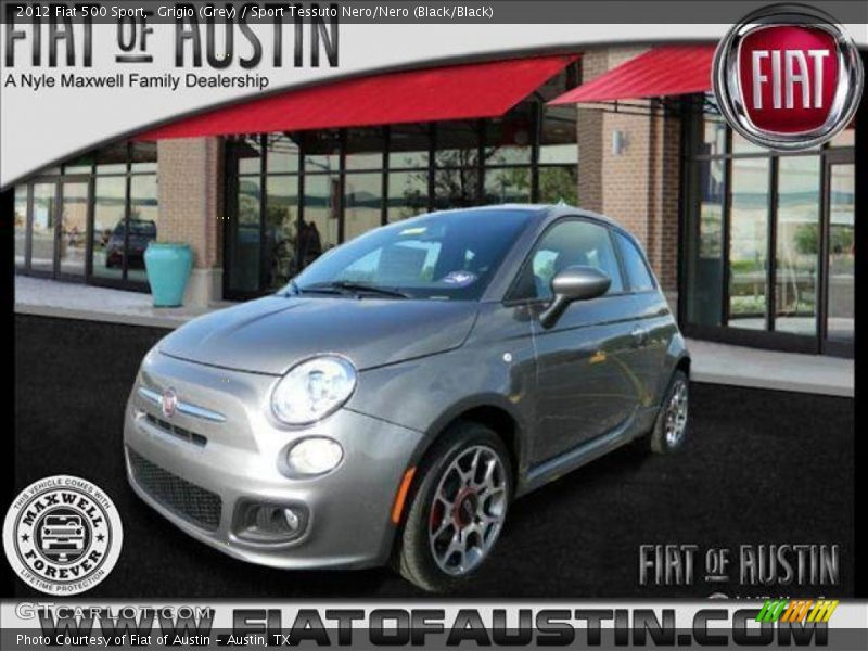 Grigio (Grey) / Sport Tessuto Nero/Nero (Black/Black) 2012 Fiat 500 Sport