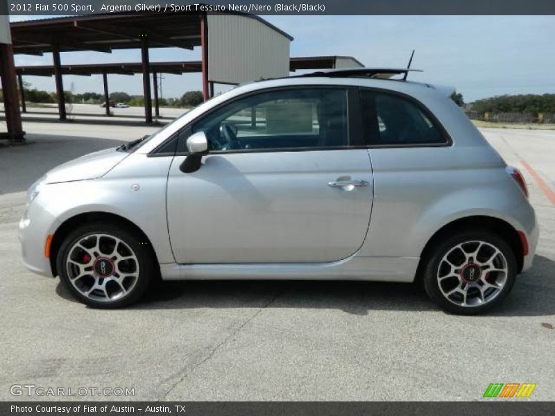 Argento (Silver) / Sport Tessuto Nero/Nero (Black/Black) 2012 Fiat 500 Sport