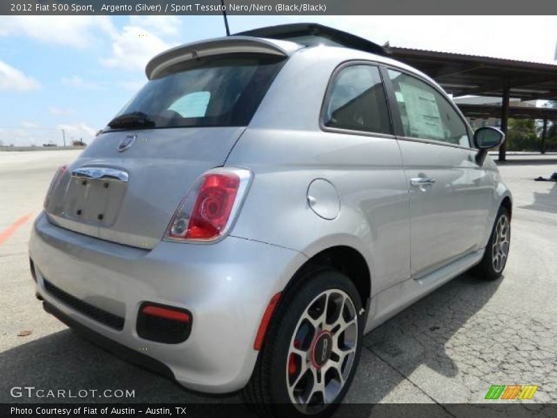 Argento (Silver) / Sport Tessuto Nero/Nero (Black/Black) 2012 Fiat 500 Sport