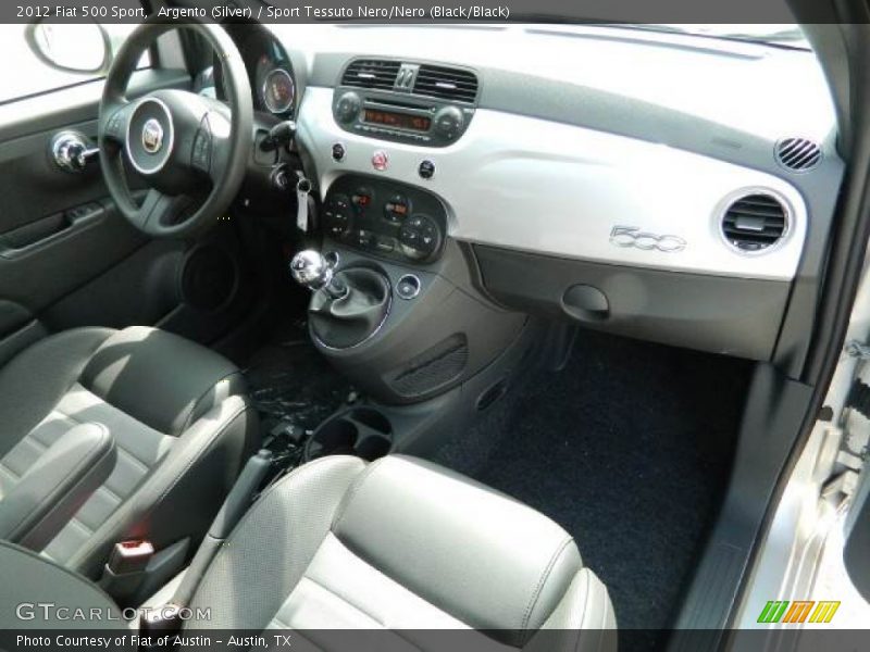 Argento (Silver) / Sport Tessuto Nero/Nero (Black/Black) 2012 Fiat 500 Sport