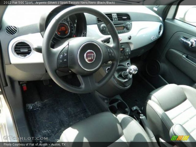 Argento (Silver) / Sport Tessuto Nero/Nero (Black/Black) 2012 Fiat 500 Sport