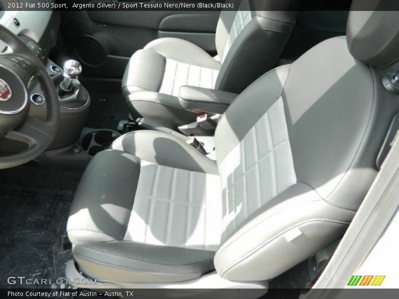 Argento (Silver) / Sport Tessuto Nero/Nero (Black/Black) 2012 Fiat 500 Sport