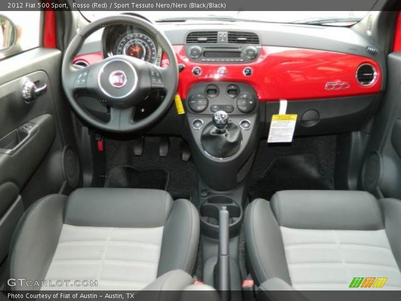 Rosso (Red) / Sport Tessuto Nero/Nero (Black/Black) 2012 Fiat 500 Sport