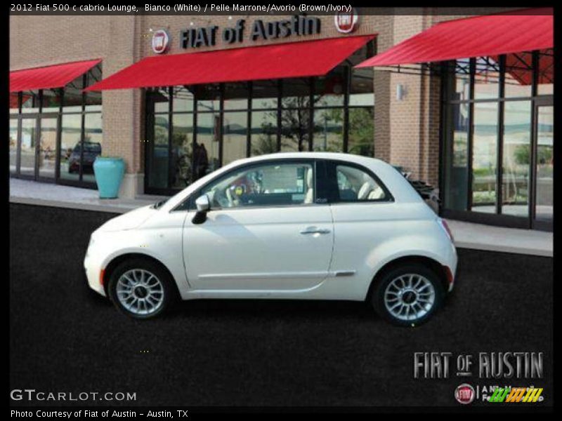 Bianco (White) / Pelle Marrone/Avorio (Brown/Ivory) 2012 Fiat 500 c cabrio Lounge