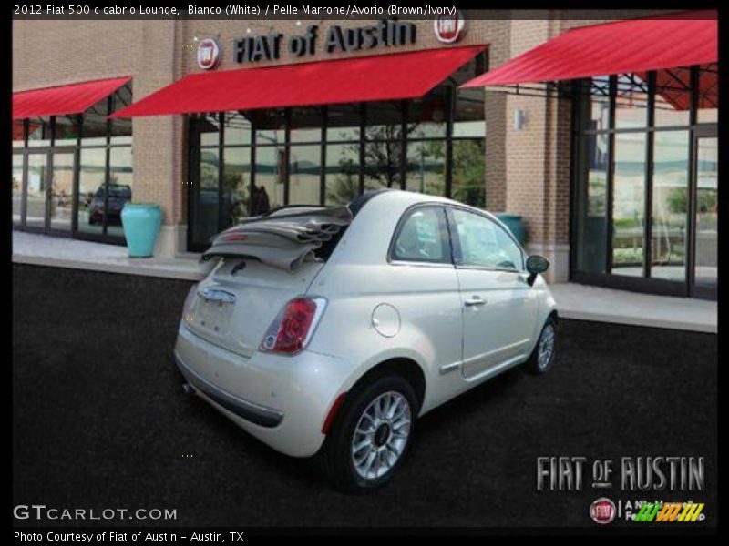Bianco (White) / Pelle Marrone/Avorio (Brown/Ivory) 2012 Fiat 500 c cabrio Lounge