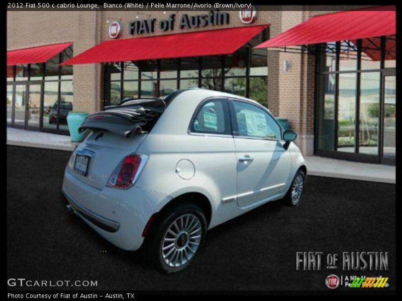 Bianco (White) / Pelle Marrone/Avorio (Brown/Ivory) 2012 Fiat 500 c cabrio Lounge